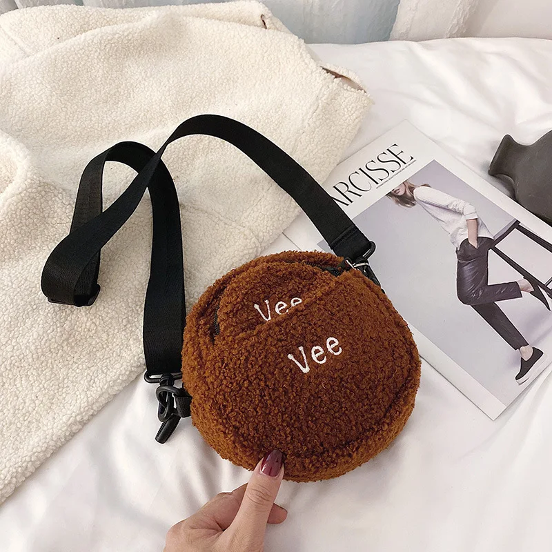 

Autumn And Winter Plush Bag Women's 2019 New Style Fashion Korean-style Versatile Shoulder Bag Western Style Broadband Bag Fashi