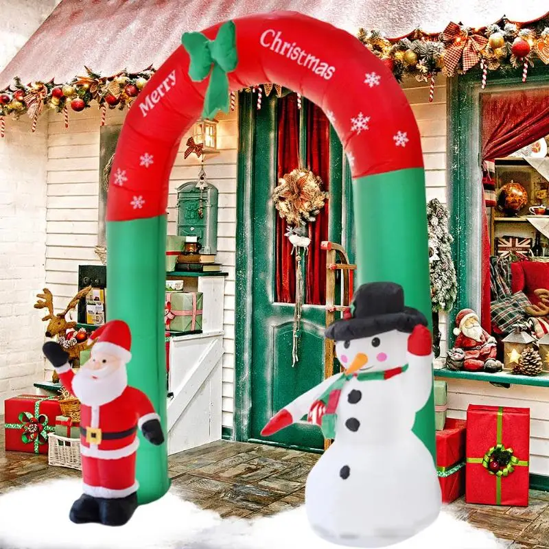 

EU Giant Arch Santa Claus Snowman Inflatable Garden Yard Archway Christmas Ornaments Xmas New Year Festival Party Props Decor