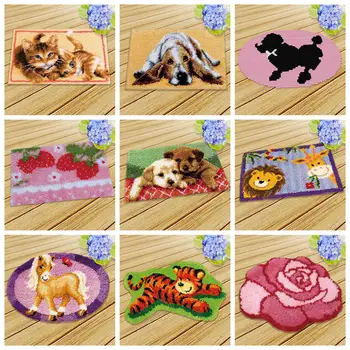 

Prajna Latch Hook Kits Rug Canvas Knitted Embroidery Rug Carpet Mat Cross Stitch Fomiaran For Needlework Handmade Decor 50X30CM