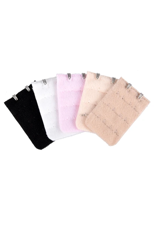 

5 Pcs 2 Hooks Bra Extender Strap Extention Pale Pink Beige White for Ladies
