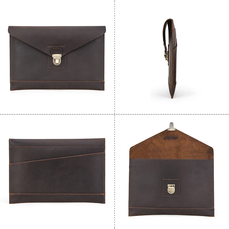 Afligido do Vintage Bolsa para Macbook Case da Luva do Portátil para 13 13.3 para Lenovo Couro Polegada Portátil Notebook Carry ar Pro - Imagem 2