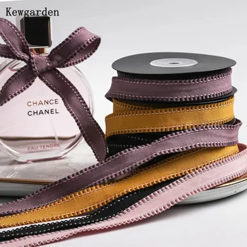 

Kewgarden Stripe Dotted Line Ruffle Grosgrain Ribbon 15mm Handmade Tape DIY Baby Hairband Accessories Packing Riband 10 Yards