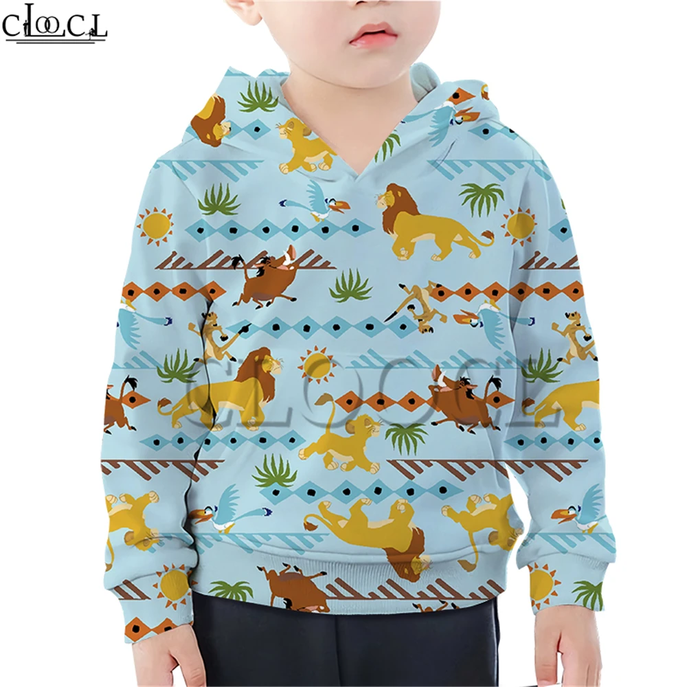  Child Anime The Lion King Hoodies Boy Girl 3D Print Sweatshirt Cartoon Animal Lion T Shirt Naughty 