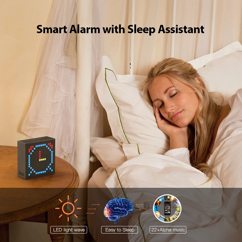 Online Divoom Timebox Evo Bluetooth Tragbare Lautsprecher mit Uhr Alarm Programmierbare Led anzeige für Pixel Kunst Creation Einzigartige geschenk