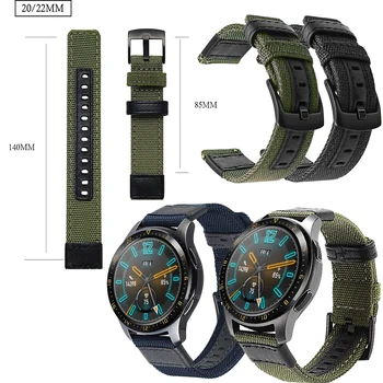

For HUAWEI Watch GT/GT2 42mm46mm/Magic GT/AMAZFIT bip youth Nylon Leather Strap Bands movement wristband replace accessories