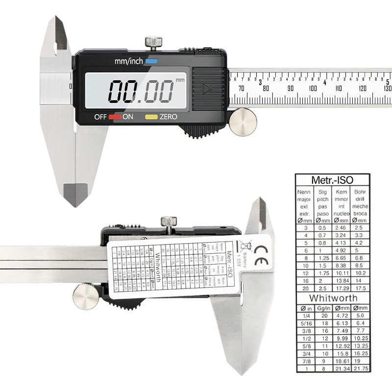 Description Picture 2 of itemHAMPTON Caliper 6 Inch 0-150mm Digital Vernier Caliper LCD Electronic Gauge Stainless Steel Caliper Measuring Tool