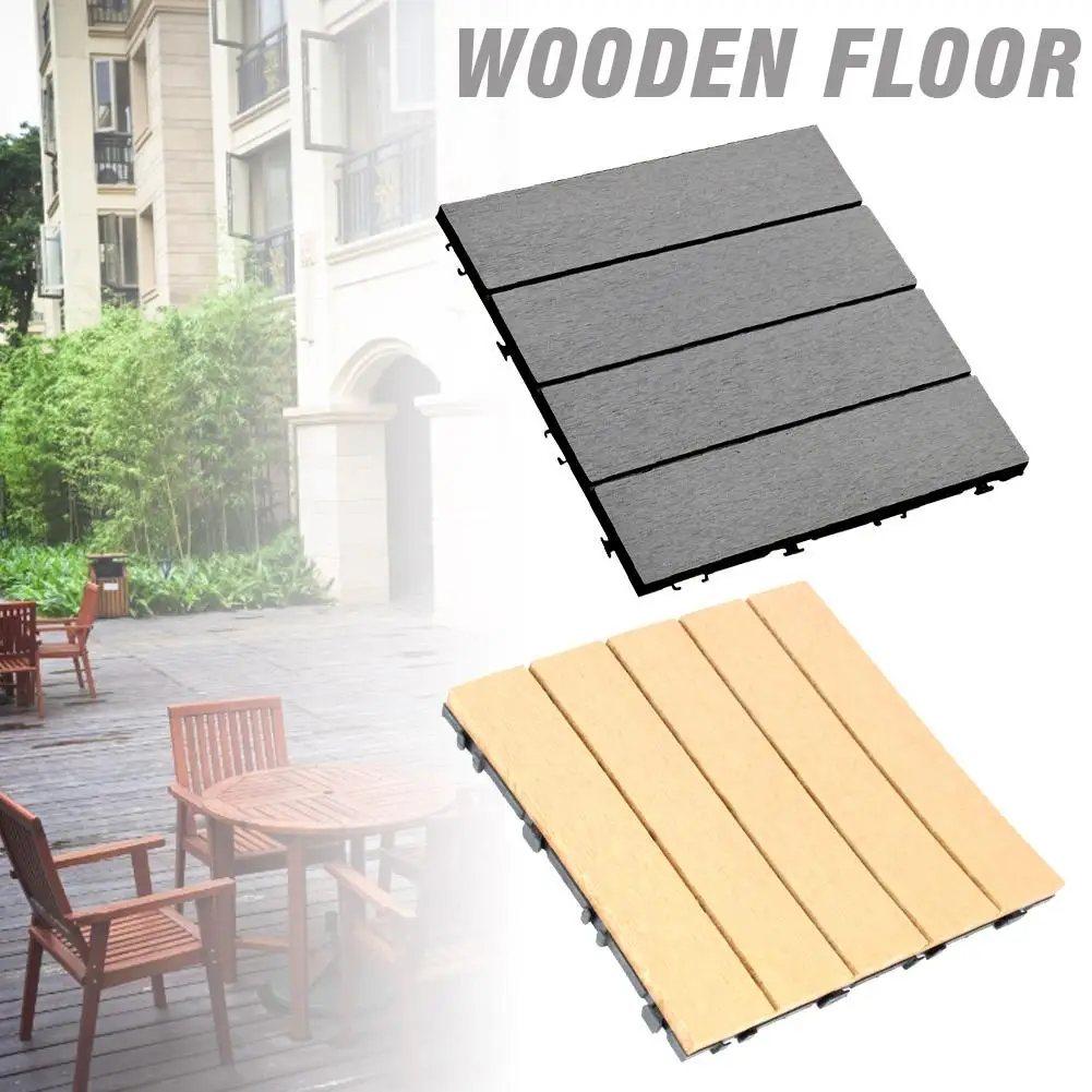 30*30cm Garden Floor Patio Tiles Wood And Plastic Corner Edging Trim Tiles Non-Slip Balcony Yard Garden Floor Tiles Garden Decor