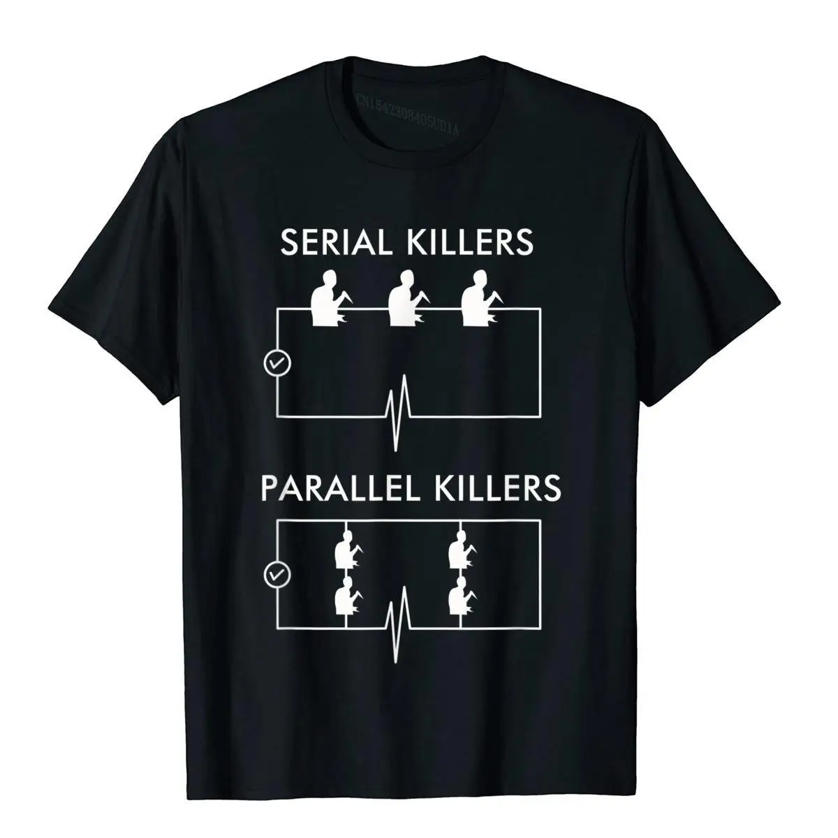 Serial Killer Parallel Killer T-Shirt Elettricista Funny Top T-Shirt Top T Shirt Cheap Cotton Japan Style Geek Boy