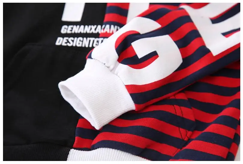 Autumn New Baby Infant Clothes Suits Toddler Boys Clothing Sets Striped Hooded Shirt Pants Kids Children Costume Suit