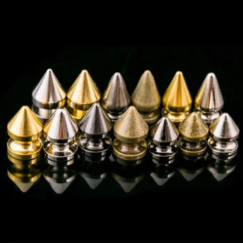 

Gold/Silver/Bronze/Titanium Solid Metal Screw Fix Spike Studs Cone Bullet Punk Rivet Leather craft Decor