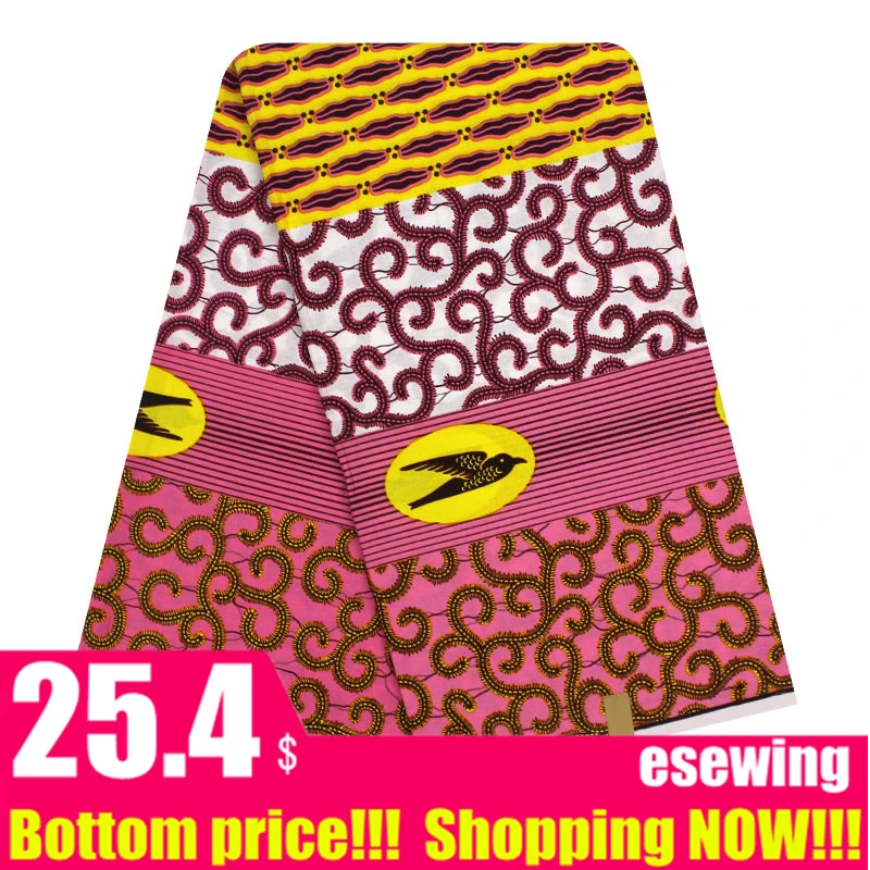 Настоящий гарантированный настоящий голландский воск высокого качества, ткань с принтом, 6 ярдов, африканская ткань для шитья, 120408