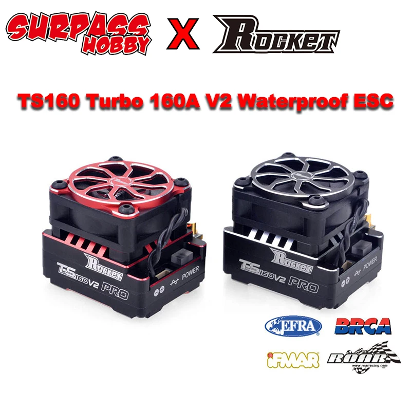 

Surpass Hobby Rocket DRIFT Pro TS160 Turbo 160A ESC Sensored Brushless Motor Speed Controller For 1/10 1/12 Rc Car