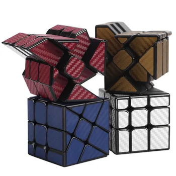

Moyu Cubing Classroom Carbon Fiber Cube Hotwheel Funny Twisted Magic Cube Puzzle Toy for Challange - Red