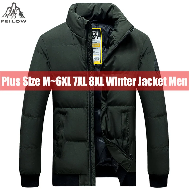 Плюс размер 6XL 7XL 8XL зимняя куртка мужская Толстая Уличная ветровка пальто мужской воротник-стойка хлопковая Парка мужская одежда верхняя одежда