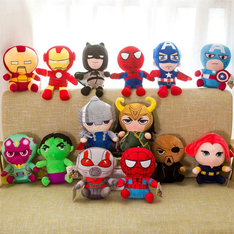 25cm The Avengers 4 Plush Toys Iron Man Deadpool Thanos Spiderman Stuffed Plush Toys Super Hero Doll Soft Toy