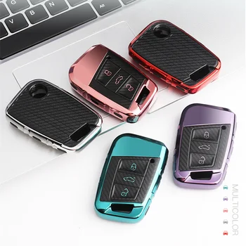 

Soft TPU Car Key Remote Cover Case For Volkswagen VW Tiguan MK2 Magotan Passat B8 CC 2017 2018 For Skoda Superb A7 Accessories