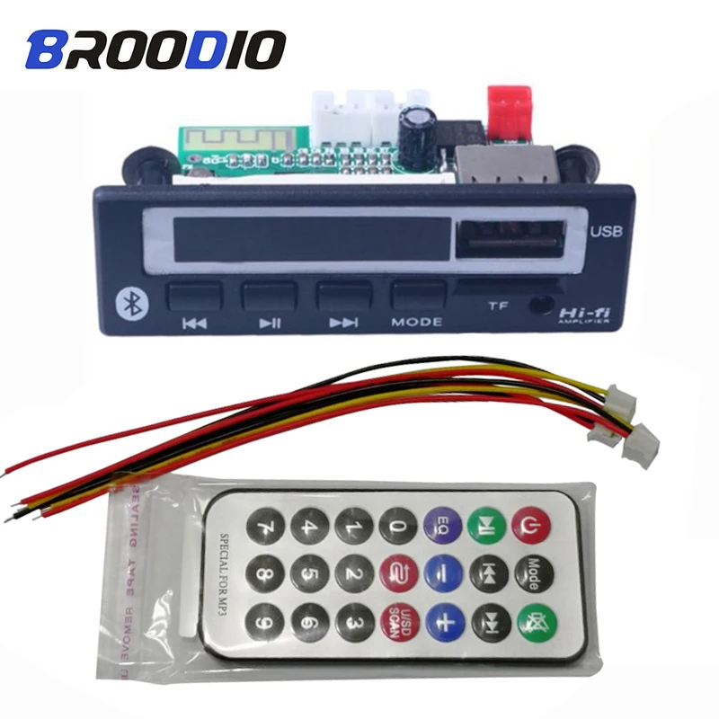 MP3 WMA WAV Bluetooth 5 0 декодер плата в 12 В беспроводной аудио модуль цветной экран USB TF FM