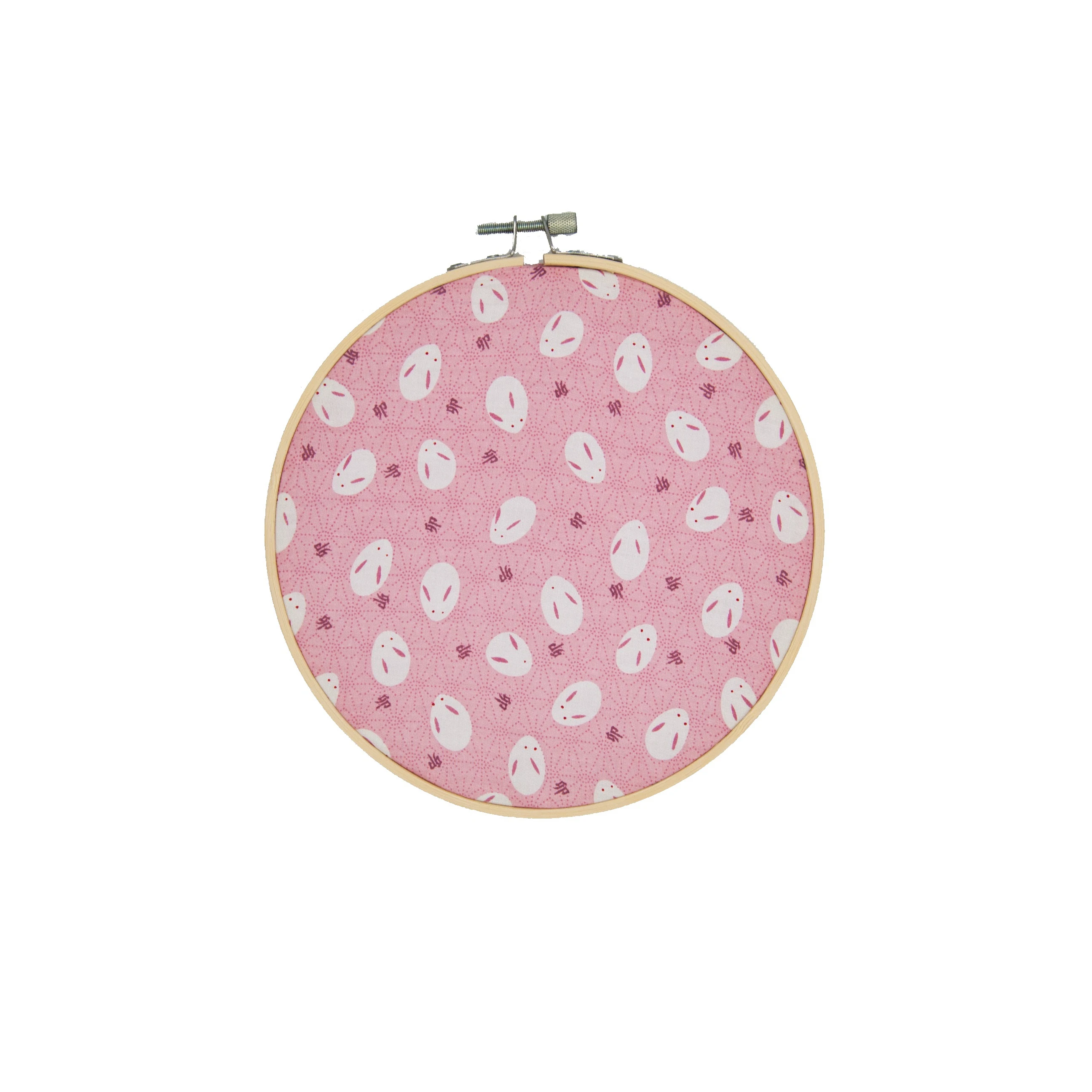 

(5pcs/set) original design Nature Bamboo round and fabric wall decorations home Children girl's room decor Pink Printing No.QS01