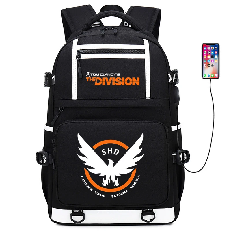 Мужской игровой рюкзак Tom Clancy's The Division, большой рюкзак для книг, Оксфорд, дорожная сумка, usb зарядка, рюкзак для ноутбука, женские сумки на плечо - Цвет: 2