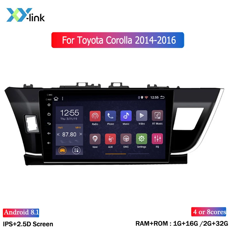 Автомобильный радиоприемник Android 8 1 экран 10 дюйма для Toyota corolla 2014-2016 система