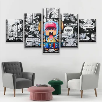 

Canvas Prints Pictures Wall Art 5 Pieces One Piece Chopper Paintings Anime Poster Living Room Decor Modular Framework