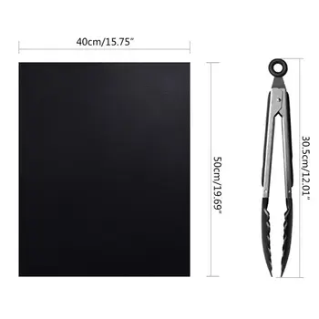 

40x50CM 5 Non Stick Reusable BBQ Grill Mat Teflon Cooking Mat for Indoor Outdoor 40JA