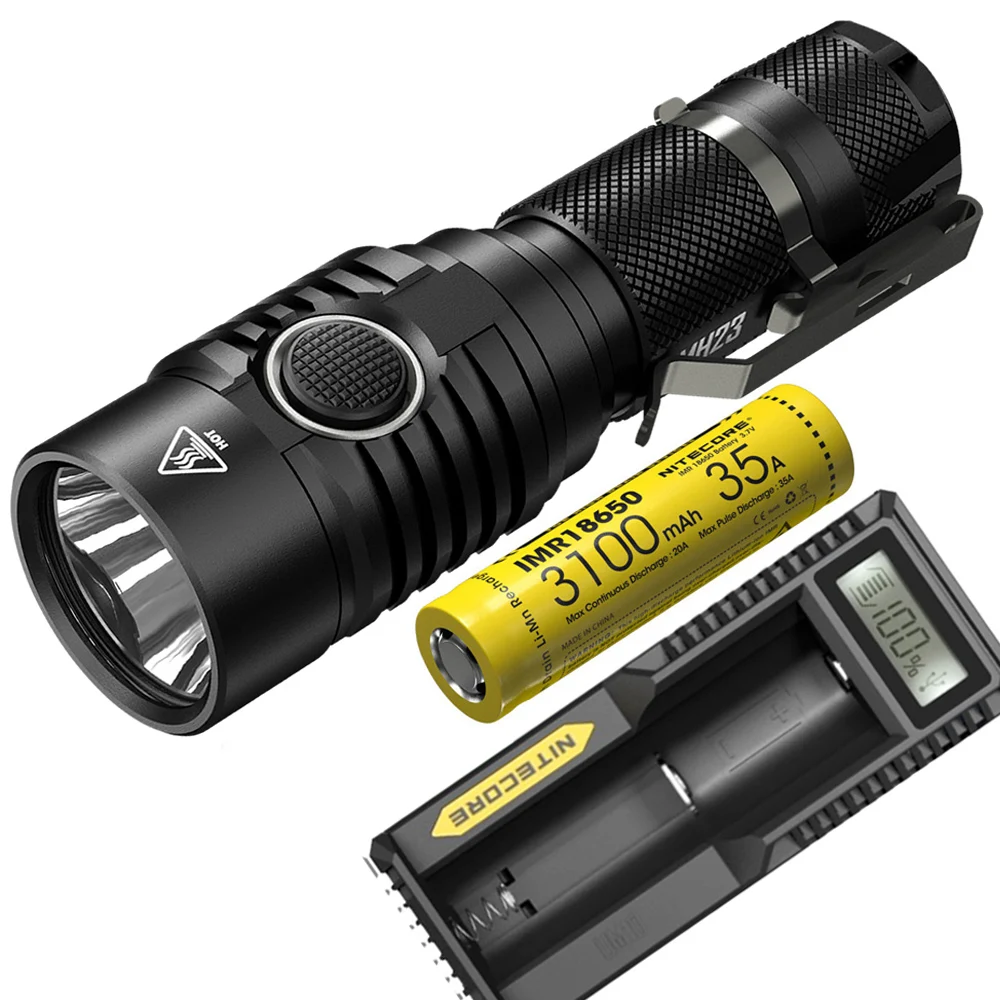 MH23 31 35A UM10 NITECORE MH23 USB Перезаряжаемый фонарик комплект CREE XHP35 HD max 1800 люмен расстояние луча 294 м факел тактическая ручка света - Испускаемый цвет: MH23 31 35A UM10