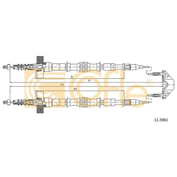 Трос стояночного тормоза задн OPEL ZAFIRA all 1.8-2.0-Dti2.0(ди