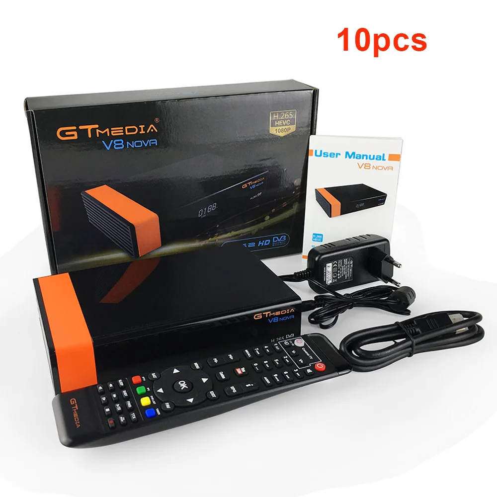 5 шт./лот GTmedia v8 nova DVB-S2 спутниковый ресивер обновление Freesat v8 H.265 HD встроенный WiFi испанский рецептор 1080P декодирование - Цвет: 10PCS