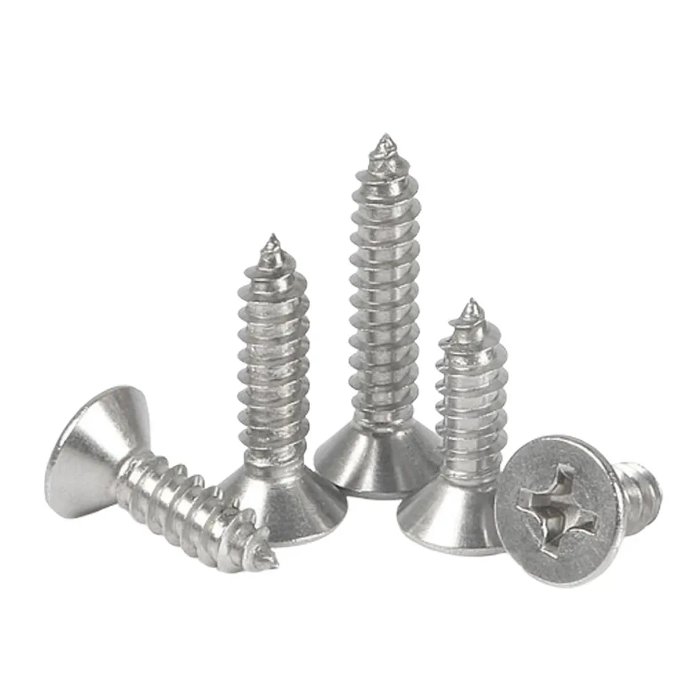 Wkooa M1 M1.2 M1.4 M1.7 M2 M2.2 M2.3 M2.9 Flat Head Self Tapping Screws Stainless Steel 304