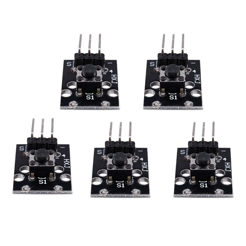 5x кнопочный переключатель модуль для Arduino для начинающих совместимый KY-004 черный