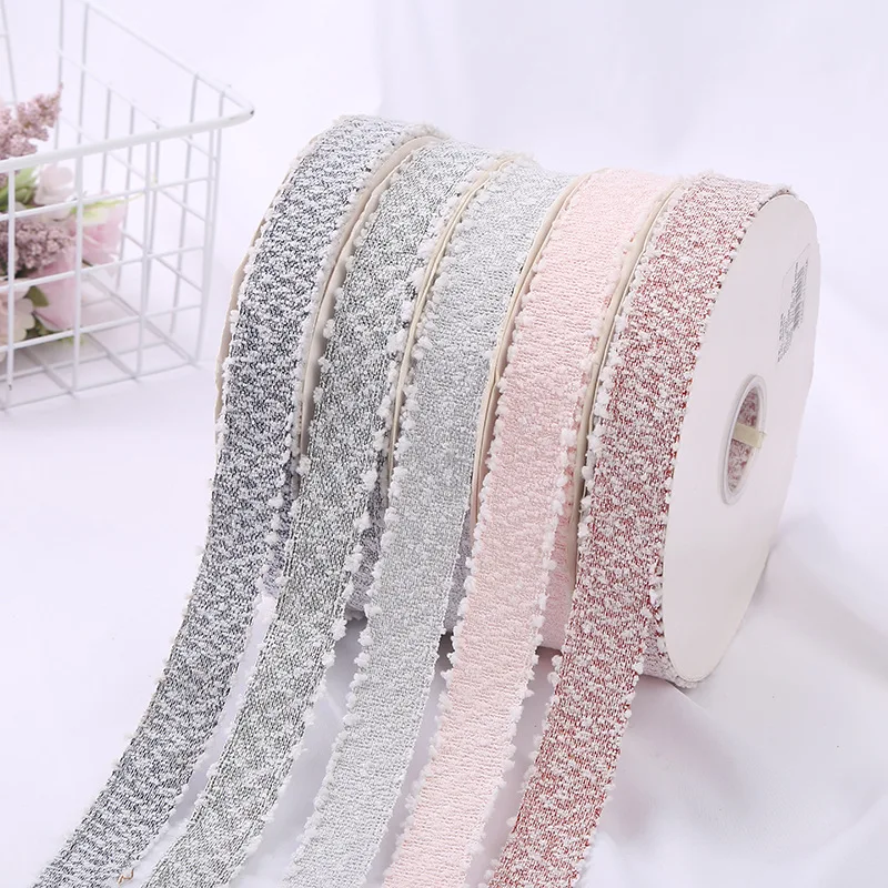 

30meters Ribbon Winter Tweed Trim Fabric Handmade DIY Hair tie Sewing Craft Lamb Fur Pom Pom Ball Ribbon For Bow Making Autumn