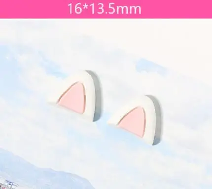 10Pairs/lot New Cartoon Cat Ear Resin Cabochon Fit Phone Case Decoration DIY Scrapbooking Hair Bows Center Jewelry Accessories