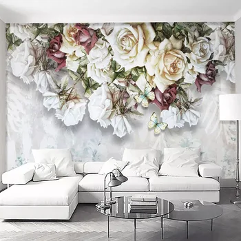 

Photo Wallpaper Modern 3D Stereo Flowers Oil Painting Murals Living Room Bedroom Romantic Home Decor Wall Papers For Walls 3 D