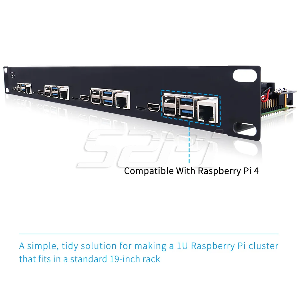 Rack de Raquete 1u para Raspberry pi 4b com Suporte de Aço Placa Micro Hdmi para Hdmi Cartão tf para Fpc Placa Cooler Acessórios p/ quadro de demonstração - Imagem 5
