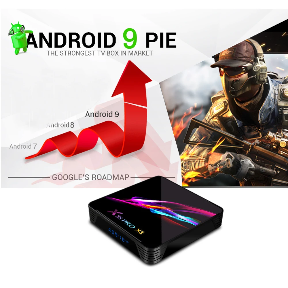 10 шт./лот X88 PRO X3 Смарт X88PRO ТВ приставка Android 9 0 Amlogic S905X3 Декодер каналов кабельного