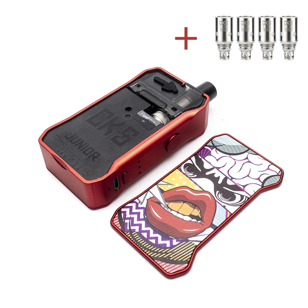 CKS Junior Pod Starter Kit 1000 мАч с 4 шт. катушки 0.6ohm 1.0ohm Сменная сетка электронные сигареты
