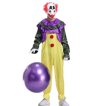 

Adult Men Circus Clown Costume Halloween Stage Performance Cospaly Funny Clown Fancy Dress