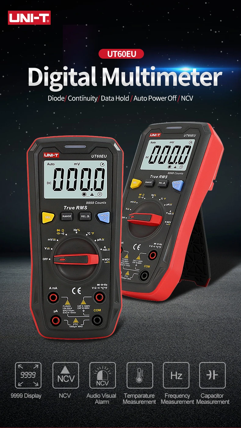 UNI-T multímetro digital profissional ut60eu 1000v ac