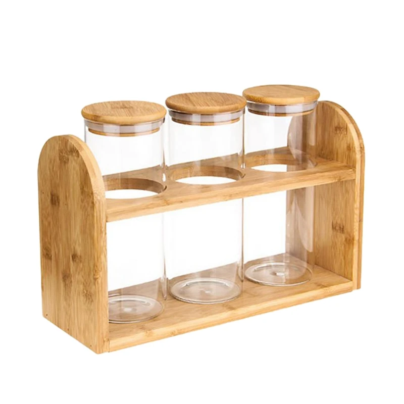 #^Special Price Home Storage Shelf Glass Food Storage Canisters Sealing Bamboo Cover Glass Jars Set Biscuits Candies Spices Cereals Container #^Special Price Home Storage Shelf Glass Food Storage Canisters Sealing Bamboo Cover Glass Jars Set Biscuits Candies Spices Cereals Container