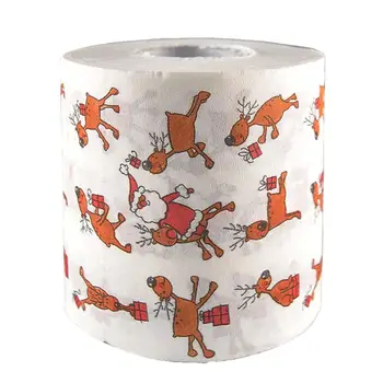 

Printed Toilet Papers Funny Elk Paper Roll of Christmas Theme Paper Tissue Roll