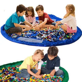 

New Portable Kids Toy Storage Bag and Play Mat Lego Toys Organizer Drawstring Pouch Fashion Practical Storage Bags