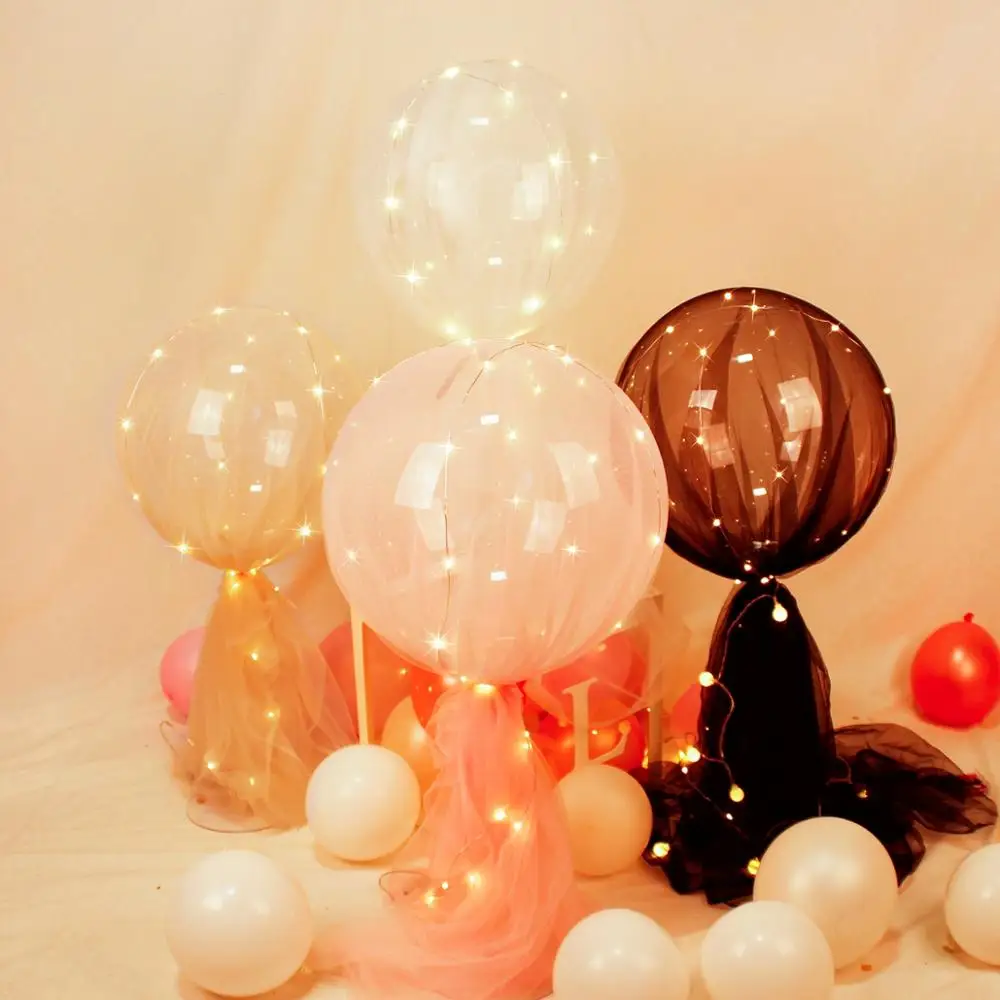 QIFU LED Bobo Balloon Stand With Tulle Luminous Balloon 1st Birthday Party Decorations Kids Wedding Party Valentines Day Gifts QIFU LED Bobo Balloon Stand With Tulle Luminous Balloon 1st Birthday Party Decorations Kids Wedding Party Valentines Day Gifts
