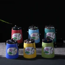 Ретро роскошные, Висячие листья лотоса герметизация влаги керамическая крышка кофейные бобы для конфет и печенья коллекция может кухня хранения украшения