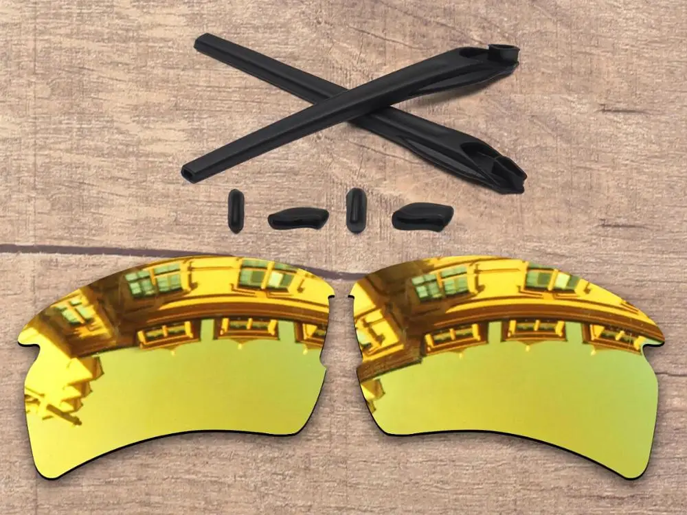 24K Mirror Vonxyz 20+ выбор цветов, Поляризованные Сменные линзы и носоупоры, носки с ушками, резиновый комплект для-оправа Oakley Flak 2,0 XL OO9188 - Цвет линз: 24K Mirror