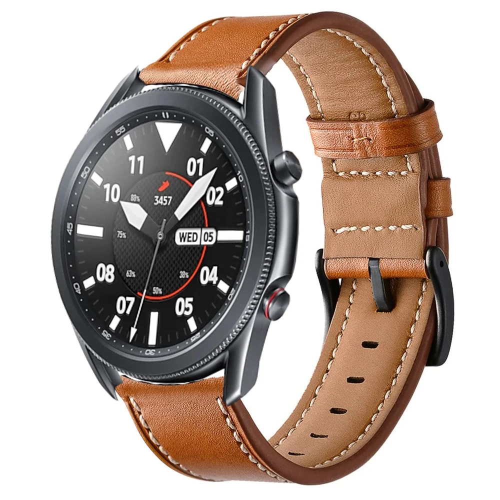 

20mm 22mm Quick Release Leather Strap for Samsung Galaxy Watch 3 Bands for Galaxy Watch3 41mm 45mm/Active2 40mm 44mm Bracelet