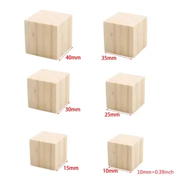 

20PCS Wooden Cubes Natural Unfinished Craft Wood Blocks for Baby Shower