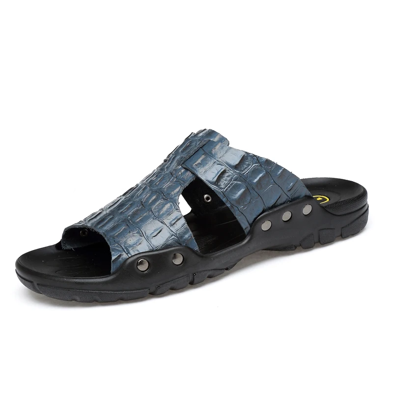 Мужские кожаные шлепанцы Valstone сланцы пляжная обувь винтажные сандалии для улицы