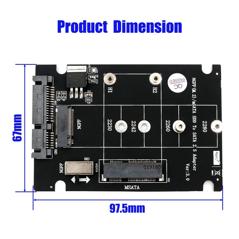 2 порта M.2 NGFF ключ B& MSATA SSD к USB 2,0 адаптер конвертер карта считывателя