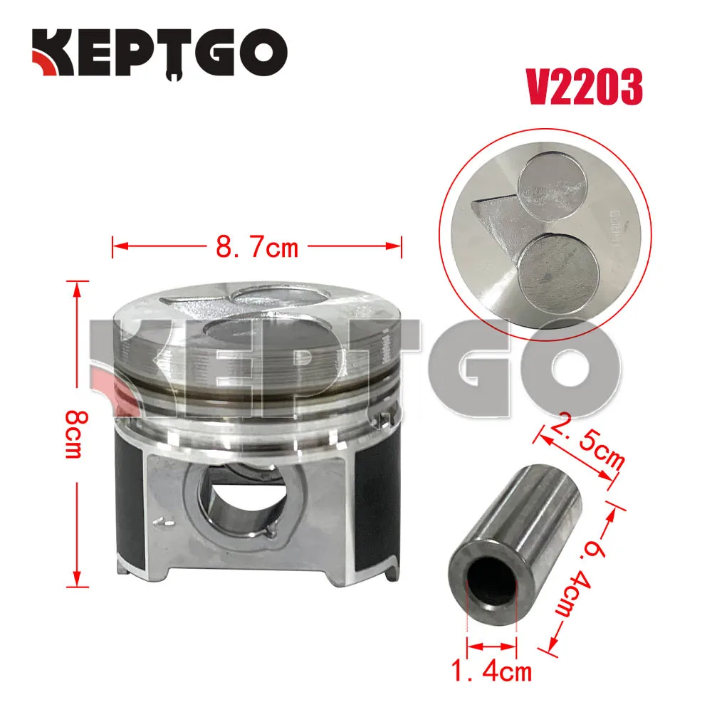 novo kit de pistao v2203 para kubota 01